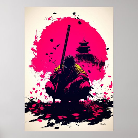 日の出の下の静かな武者修行僧 ポスター (正面)