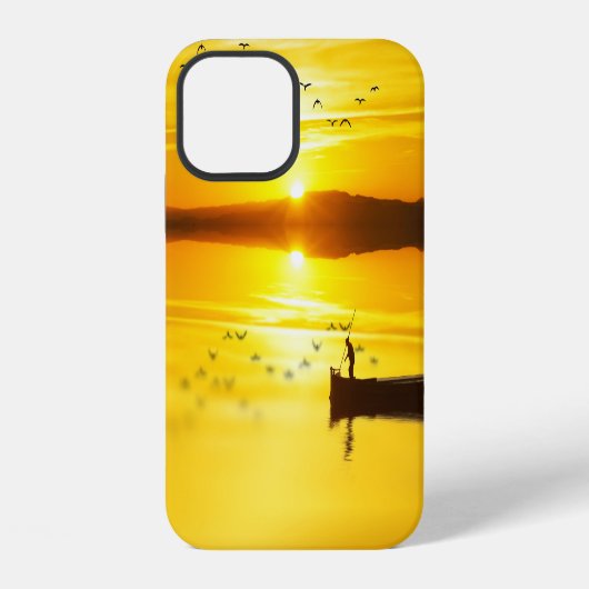 日の出の伝統的な鮮魚船 iPhoneケース (裏面)