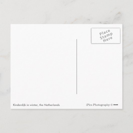 日の出の光と風車のクリスマスカード シーズンポストカード (裏面)