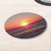 日の出の円形のコースター ラウンドペーパーコースター (アングル)