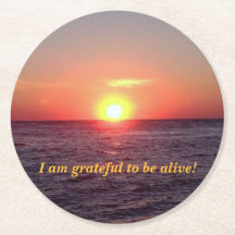 日の出の円形のコースター