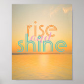 日の出の写真にポスター文字を立ち上げて輝く ポスター (正面)