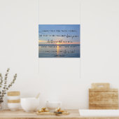 日の出の勇気付けられる聖書の聖句ヨハネ16:33 ポスター (キッチン)