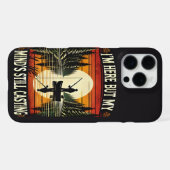 日の出の反射と釣り竿 iPhoneケース (裏面横)