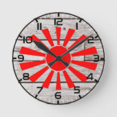 日の出の古木インテリア ウォールデコレーション ラウンド壁時計 (正面)