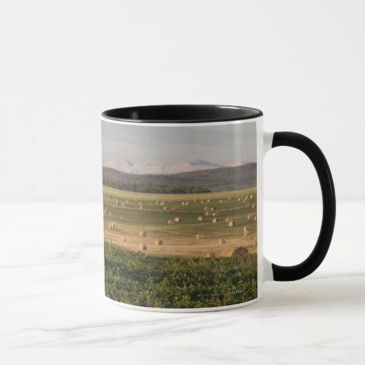 日の出の山が付いている分野の干し草ベール マグカップ (右)