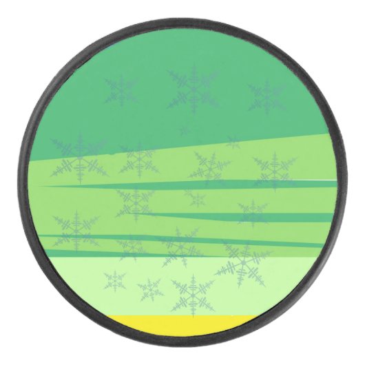 日の出の山の青い雪片 アイスホッケーパック (正面)