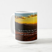 日の出の山イザヤ41:10恐れていない コーヒーマグカップ (正面左)