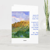 日の出の崖のカウアイ島ハワイの空白のな挨拶状 カード (裏面)