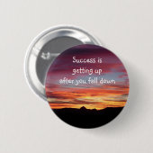 日の出の成功バッジかボタン 缶バッジ (正面&裏面)