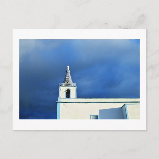 日の出の教会：アゾレス諸島ポスのアングラドヘロイズモ ポストカード (正面)