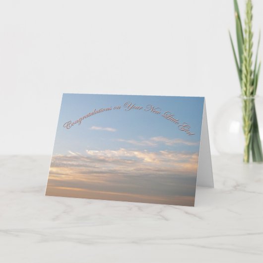 日の出の新生児の女の子カード 案内状 (正面)