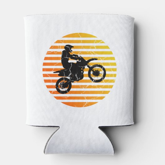 日の出の日没にエアキャッチするモトクロスダートバイク 缶クーラー (裏面)