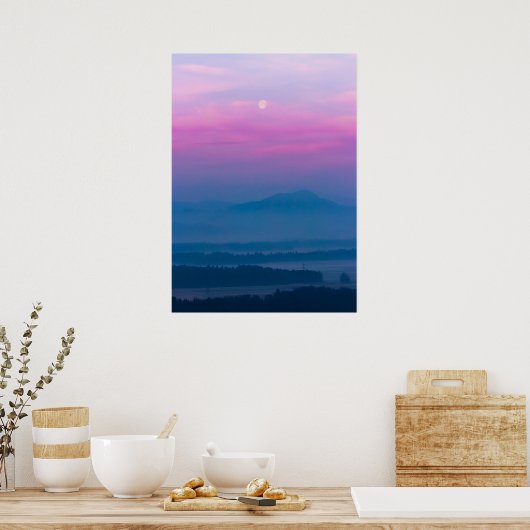 日の出の明るい雲 ポスター (キッチン)