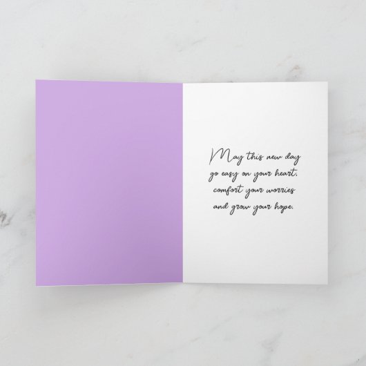 日の出の朝の野花畑 カード (内部)