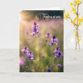 日の出の朝の野花畑 カード (黄色い花)