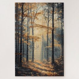 日の出の森の小道シーン ジグソーパズル