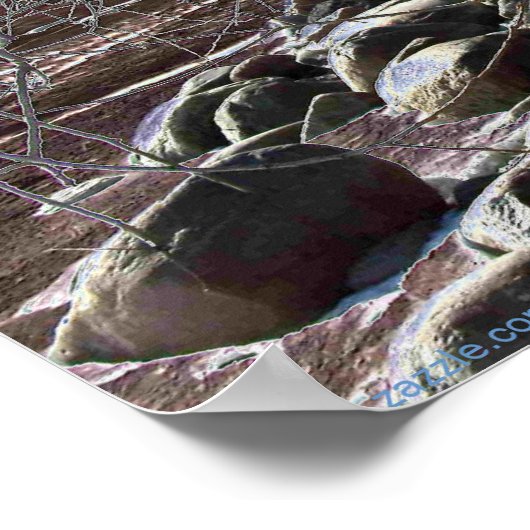 日の出の氷景 ポスター (角)