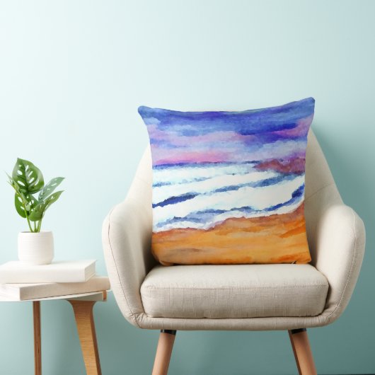 日の出の波の海のビーチの装飾の枕 クッション (椅子)