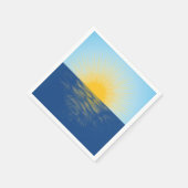 日の出の海の新しい開始 スタンダードカクテルナプキン (角)