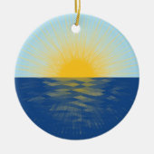 日の出の海の新しい開始 セラミックオーナメント (正面)
