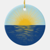 日の出の海の新しい開始 セラミックオーナメント (裏面)