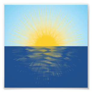 日の出の海の新しい開始 フォトプリント