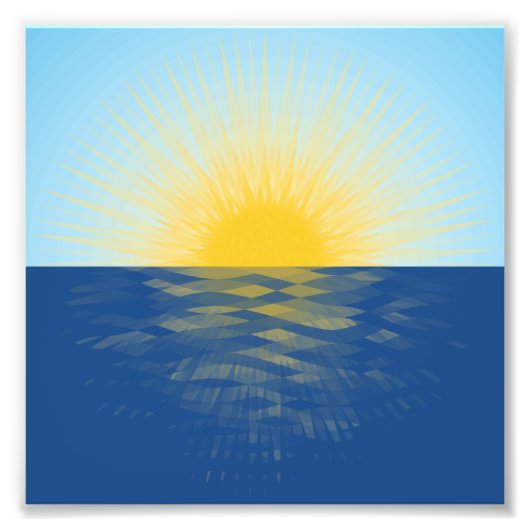 日の出の海の新しい開始 フォトプリント (正面)