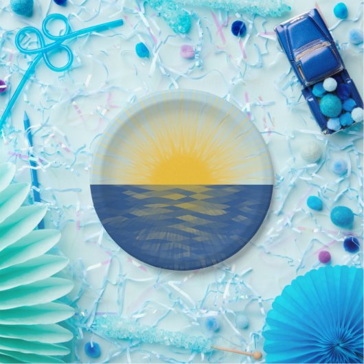 日の出の海の新しい開始 ペーパープレート (パーティー)