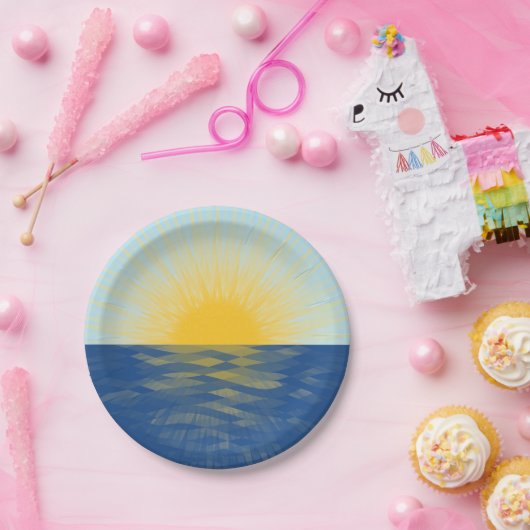 日の出の海の新しい開始 ペーパープレート (パーティー)
