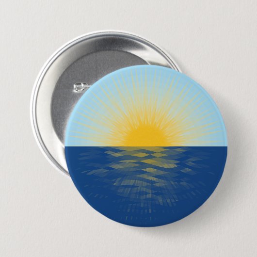 日の出の海の新しい開始 缶バッジ (正面&裏面)