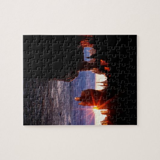 日の出の海は使徒の島ウィスコンシンに洞窟を作ります ジグソーパズル (横)