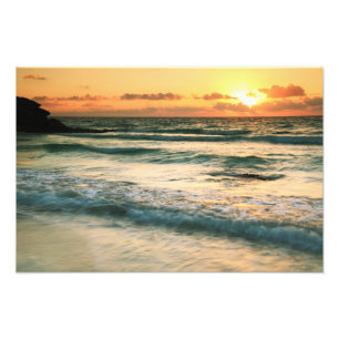 日の出の海景Tulumメキシコ フォトプリント