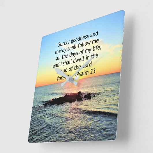 日の出の海23rd詩篇の写真 スクエア壁時計 (傾斜)