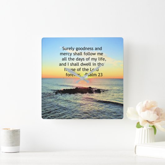 日の出の海23rd詩篇の写真 スクエア壁時計 (ホーム)