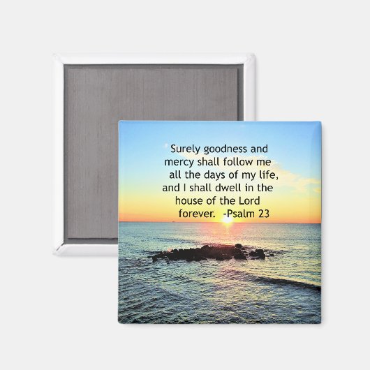 日の出の海23rd詩篇の写真 マグネット (正面/裏面)