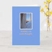 日の出の温かい思いで氷柱 カード (黄色い花)