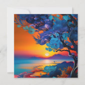 日の出の湖で花の木 (正面)