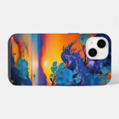 日の出の湖で花の木 iPhoneケース (裏面横)