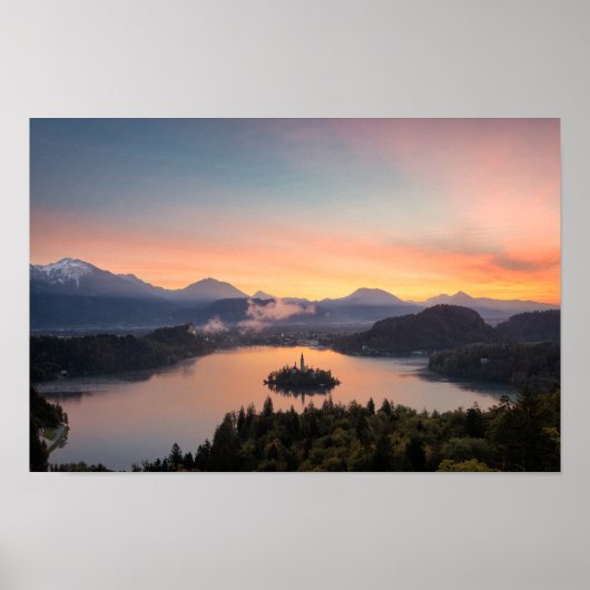 日の出の湖ブリードのポスタープリント ポスター (正面)