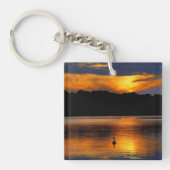 日の出の湖、風光明媚な写真、 キーホルダー (正面)