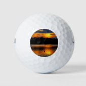 日の出の湖、風光明媚な写真、 ゴルフボール (正面)