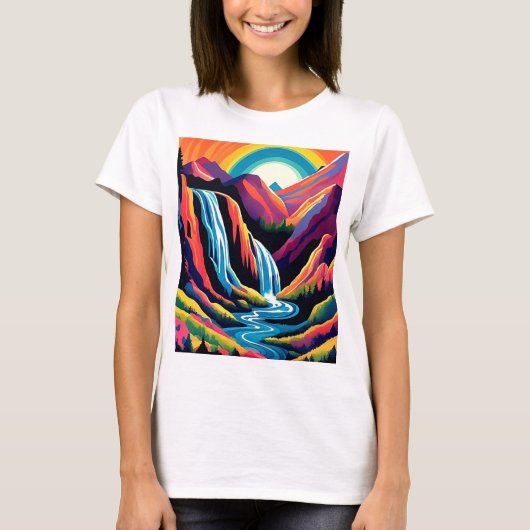 日の出の滝4 Tシャツ (正面)