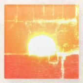 日の出の炎 ガラスコースター (正面)