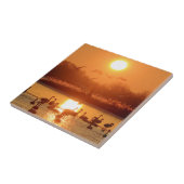 日の出の白鳥 タイル (側面)