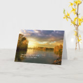 日の出の秋湖の同情カード カード (黄色い花)