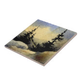 日の出の空がクリーム色の尾根の松 タイル (側面)