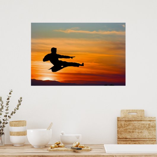 日の出の空手キックのポスター ポスター (キッチン)