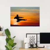 日の出の空手キックのポスター ポスター (ホームオフィス)