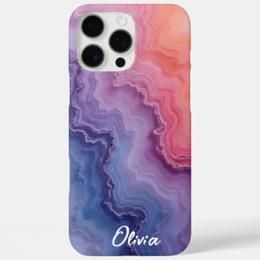 日の出の色でテクスチャをアゲート Case-Mate iPhoneケース (裏面)